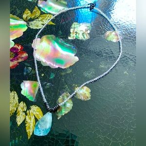 Vintage raw aquamarine necklace❄️